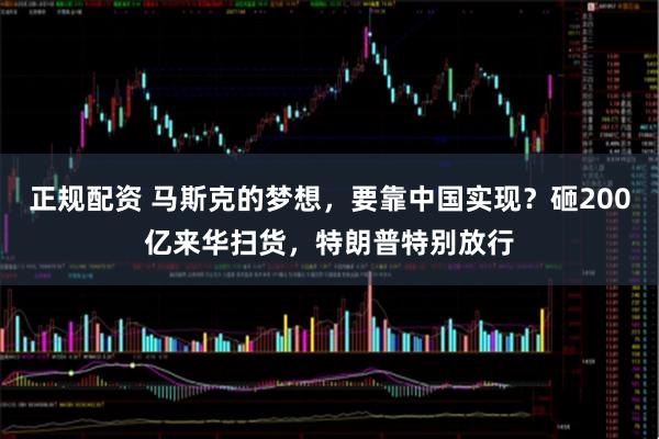 正规配资 马斯克的梦想，要靠中国实现？砸200亿来华扫货，特朗普特别放行